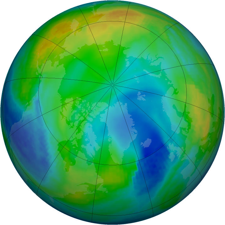 Arctic ozone map for 06 December 1991